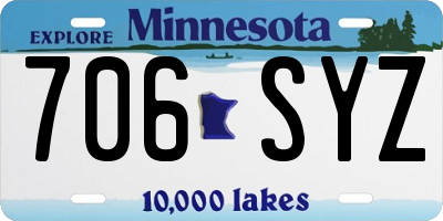 MN license plate 706SYZ
