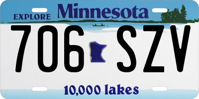 MN license plate 706SZV