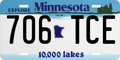 MN license plate 706TCE