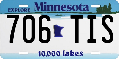 MN license plate 706TIS