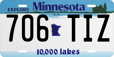MN license plate 706TIZ