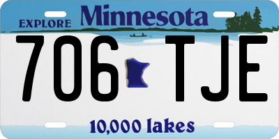 MN license plate 706TJE