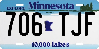 MN license plate 706TJF