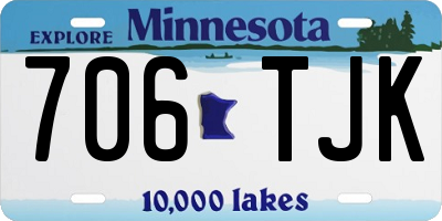 MN license plate 706TJK