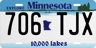 MN license plate 706TJX