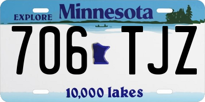 MN license plate 706TJZ