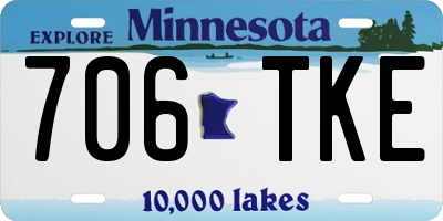 MN license plate 706TKE