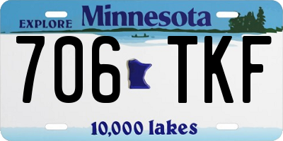MN license plate 706TKF