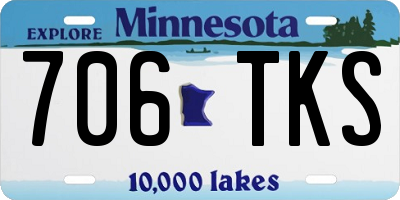 MN license plate 706TKS