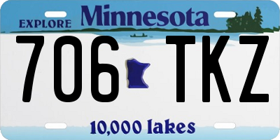 MN license plate 706TKZ