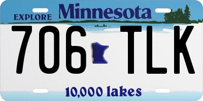 MN license plate 706TLK