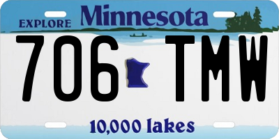 MN license plate 706TMW