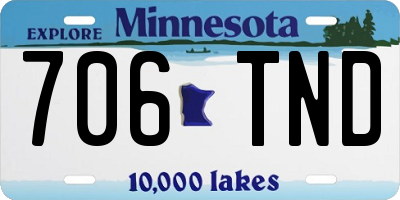 MN license plate 706TND