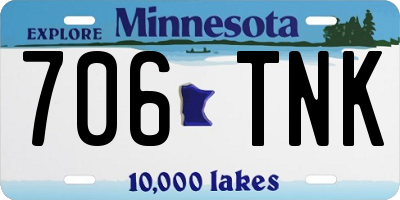 MN license plate 706TNK