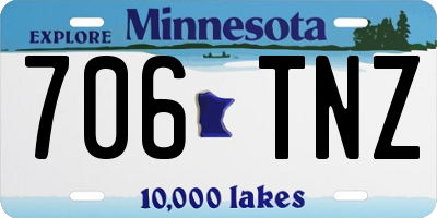 MN license plate 706TNZ