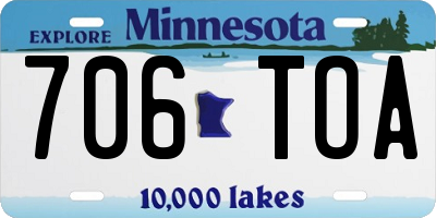 MN license plate 706TOA