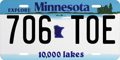 MN license plate 706TOE