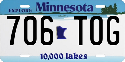 MN license plate 706TOG