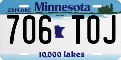 MN license plate 706TOJ