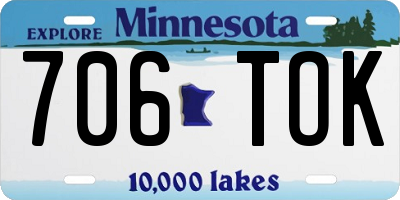 MN license plate 706TOK