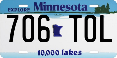 MN license plate 706TOL