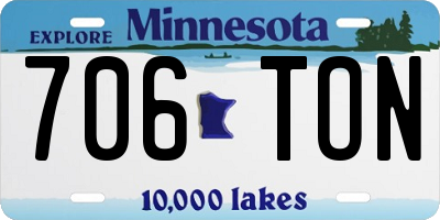 MN license plate 706TON