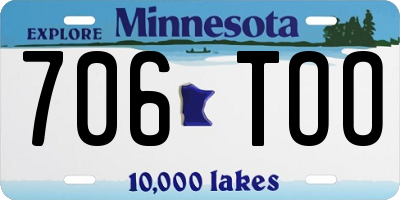 MN license plate 706TOO