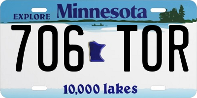 MN license plate 706TOR