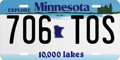 MN license plate 706TOS
