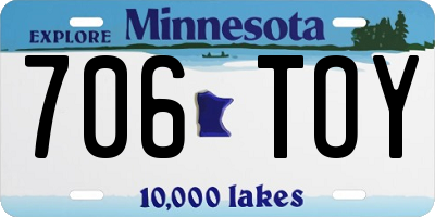 MN license plate 706TOY