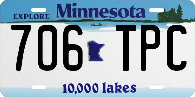 MN license plate 706TPC
