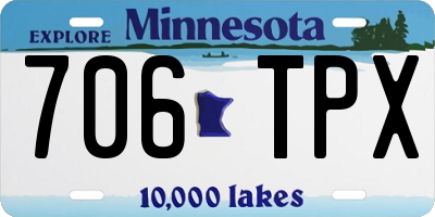 MN license plate 706TPX