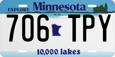 MN license plate 706TPY