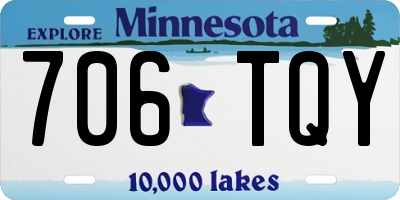 MN license plate 706TQY
