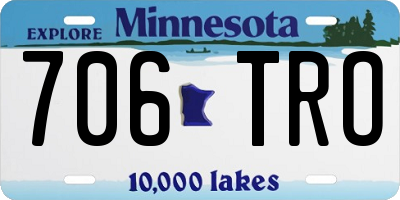 MN license plate 706TRO