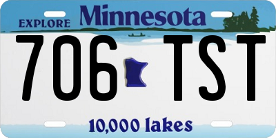 MN license plate 706TST