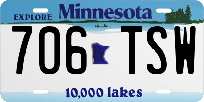 MN license plate 706TSW