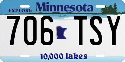 MN license plate 706TSY