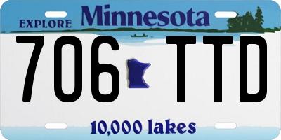 MN license plate 706TTD