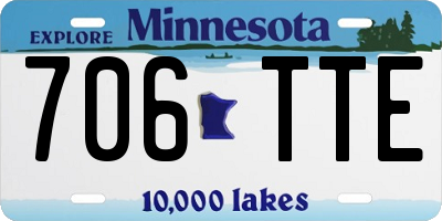 MN license plate 706TTE
