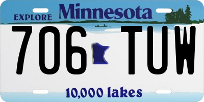 MN license plate 706TUW