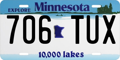 MN license plate 706TUX