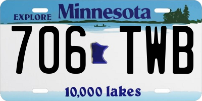 MN license plate 706TWB