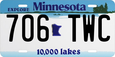 MN license plate 706TWC