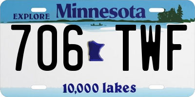 MN license plate 706TWF