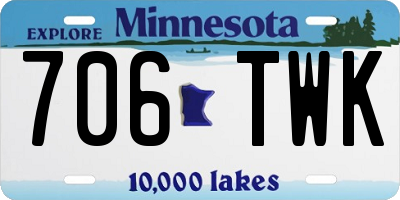 MN license plate 706TWK