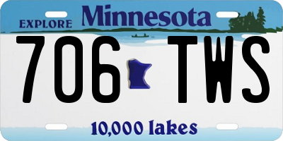 MN license plate 706TWS