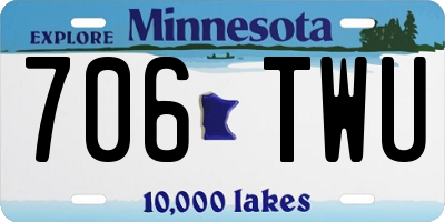 MN license plate 706TWU
