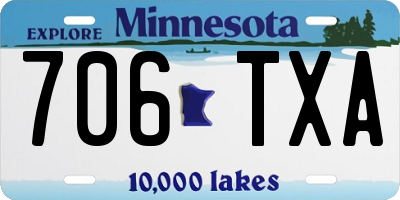 MN license plate 706TXA