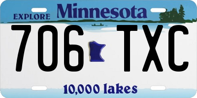 MN license plate 706TXC